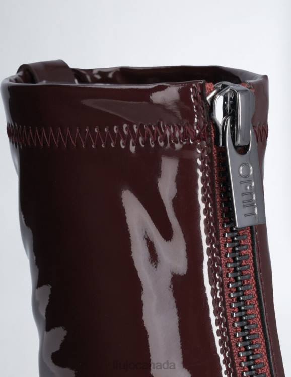 Shoes Liu Jo Burgundy Patent Leather Ankle Boots Women F6061991