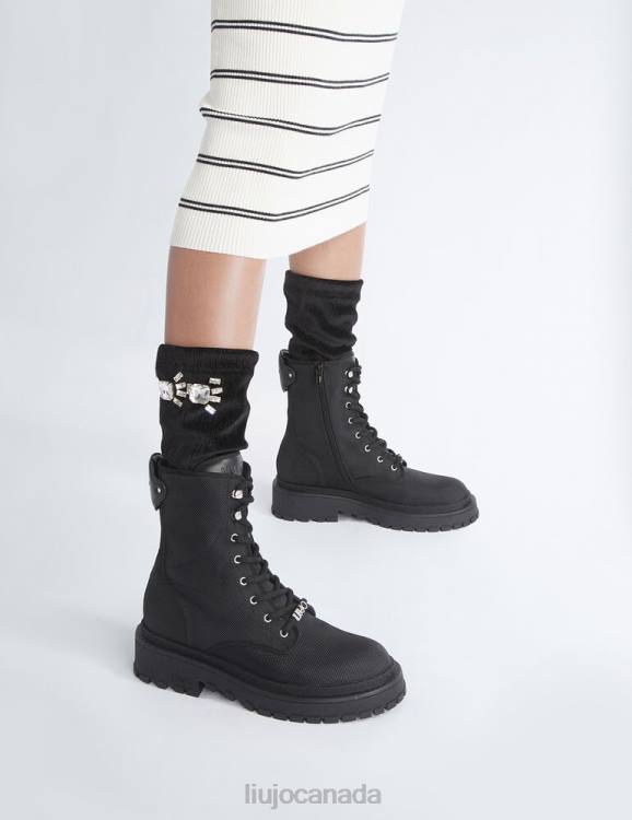 Shoes Liu Jo Combat Boots With Removable Jewel Gaiters Women F6061810