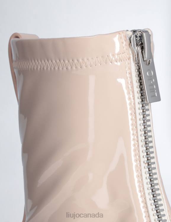 Shoes Liu Jo Cream Patent Leather Ankle Boots Women F6061945