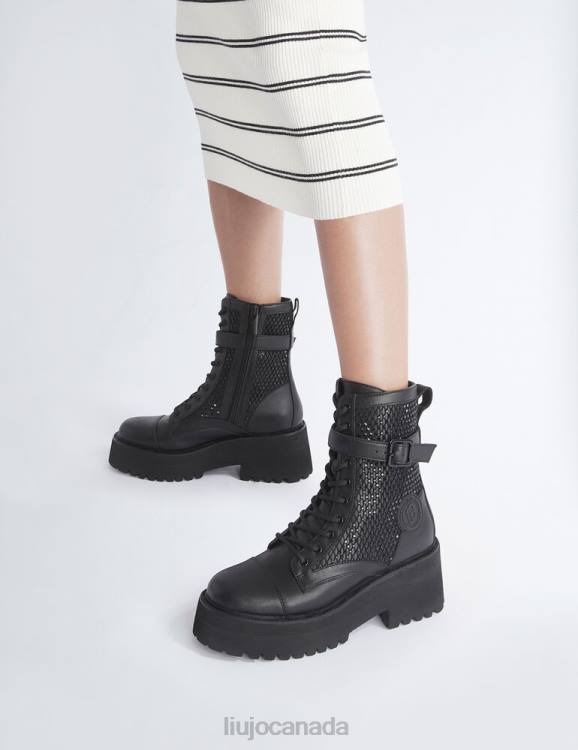 Shoes Liu Jo High Combat Boots With Rhinestones Women F6061906