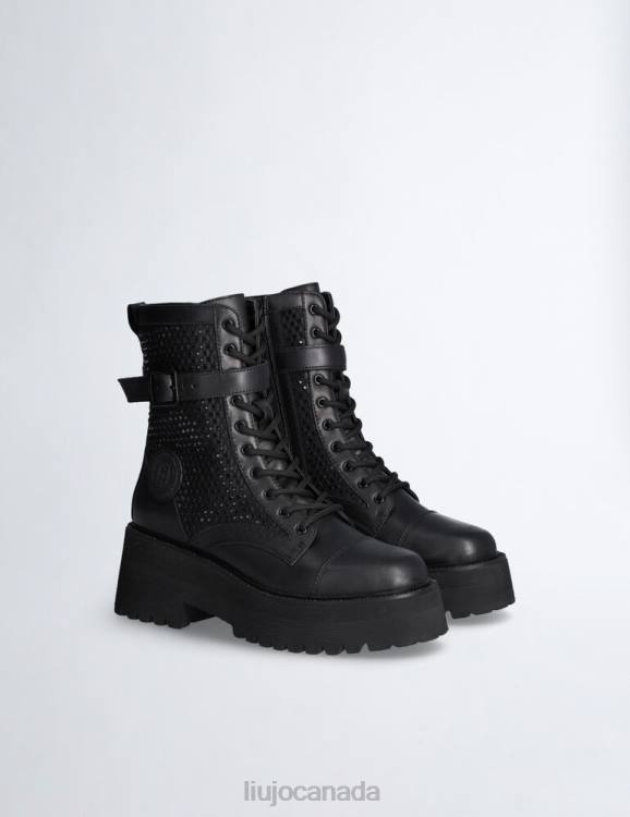 Shoes Liu Jo High Combat Boots With Rhinestones Women F6061906