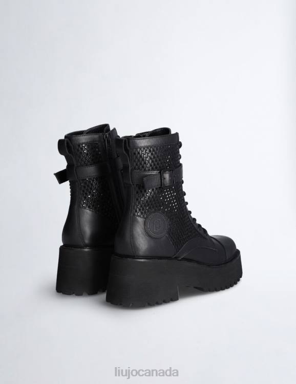 Shoes Liu Jo High Combat Boots With Rhinestones Women F6061906