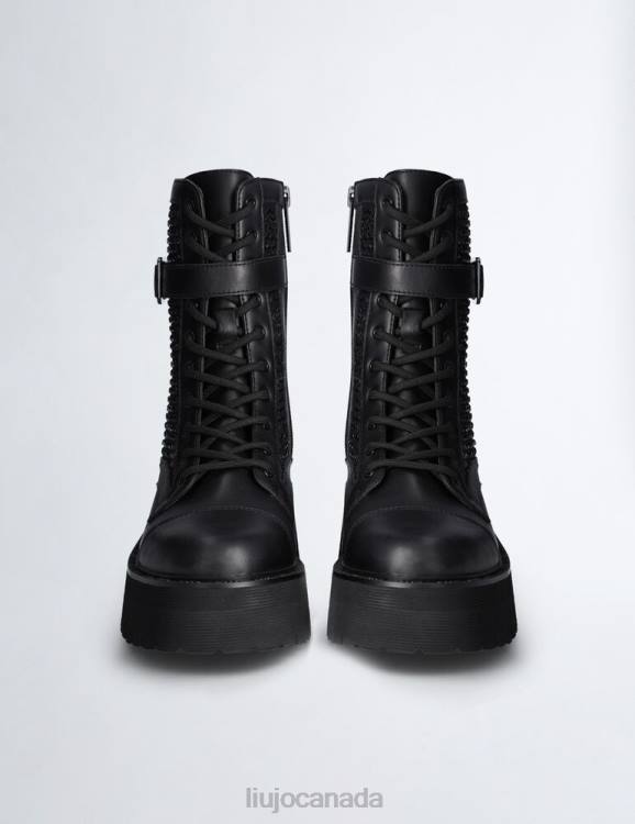 Shoes Liu Jo High Combat Boots With Rhinestones Women F6061906