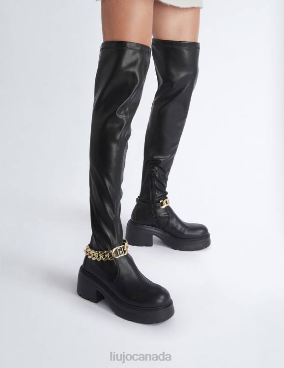 Shoes Liu Jo High Thigh-High Boots With Chain Women F6061726