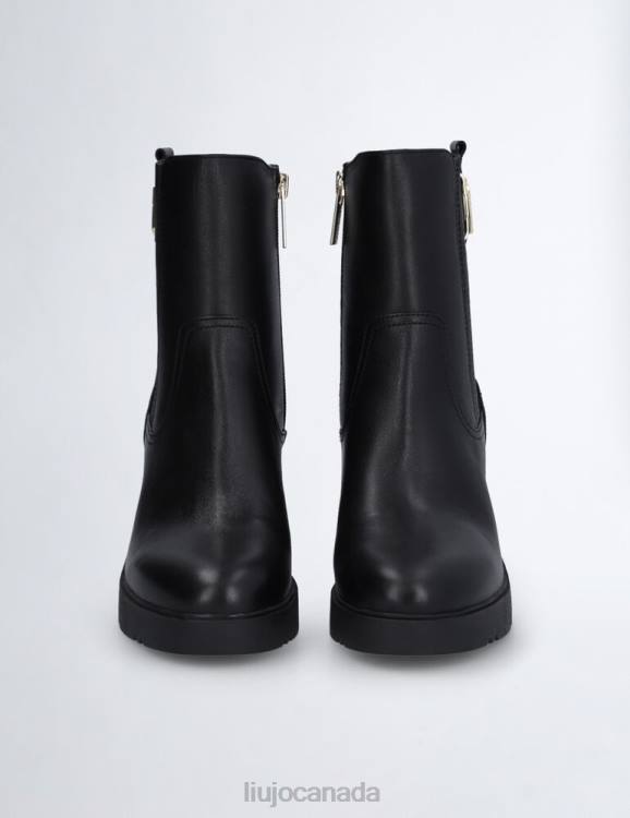 Shoes Liu Jo Leather Ankle Boot With Wide Heel Women F6061745