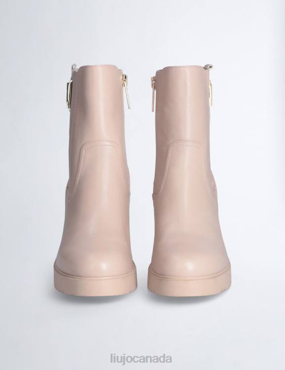 Shoes Liu Jo Leather Ankle Boot With Wide Heel Women F6061764