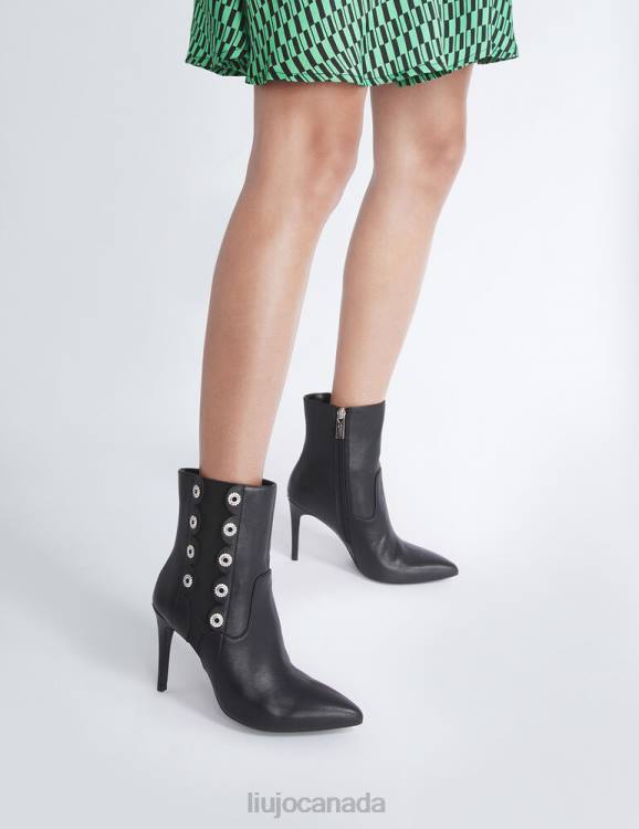 Shoes Liu Jo Leather Ankle Boots With Jewel Eyelets Women F6061763