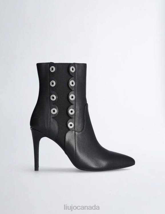 Shoes Liu Jo Leather Ankle Boots With Jewel Eyelets Women F6061763