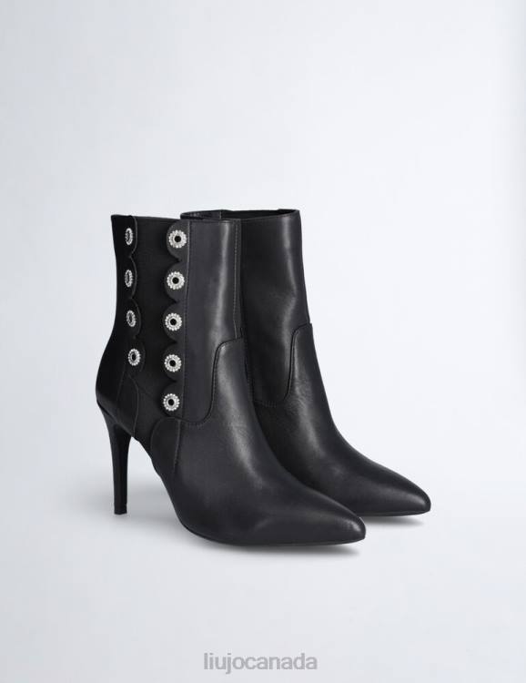 Shoes Liu Jo Leather Ankle Boots With Jewel Eyelets Women F6061763