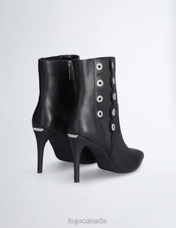 Shoes Liu Jo Leather Ankle Boots With Jewel Eyelets Women F6061763