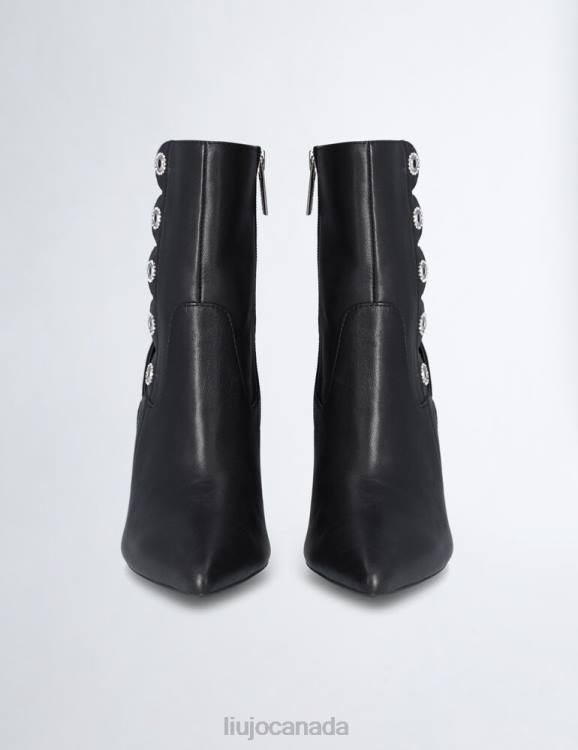 Shoes Liu Jo Leather Ankle Boots With Jewel Eyelets Women F6061763