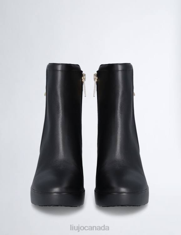 Shoes Liu Jo Leather Ankle Boots With Logo Chain Women F6061828