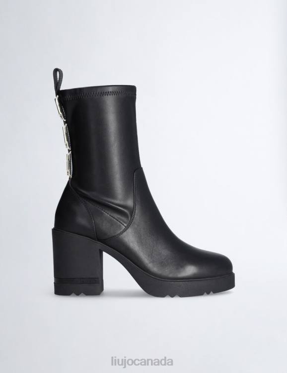 Shoes Liu Jo Leather Ankle Boots With Logo Women F6061743