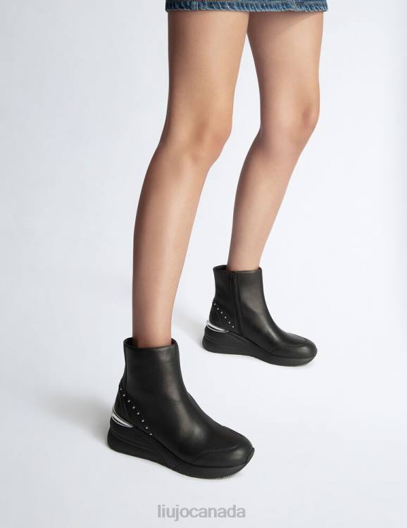 Shoes Liu Jo Leather Ankle Boots With Studs Women F6061773
