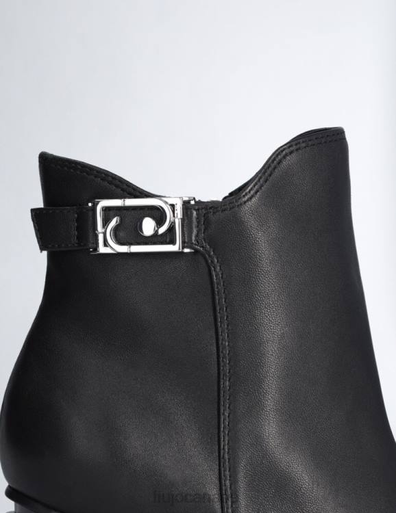 Shoes Liu Jo Leather Ankle Boots With Wide Heel Women F6061827