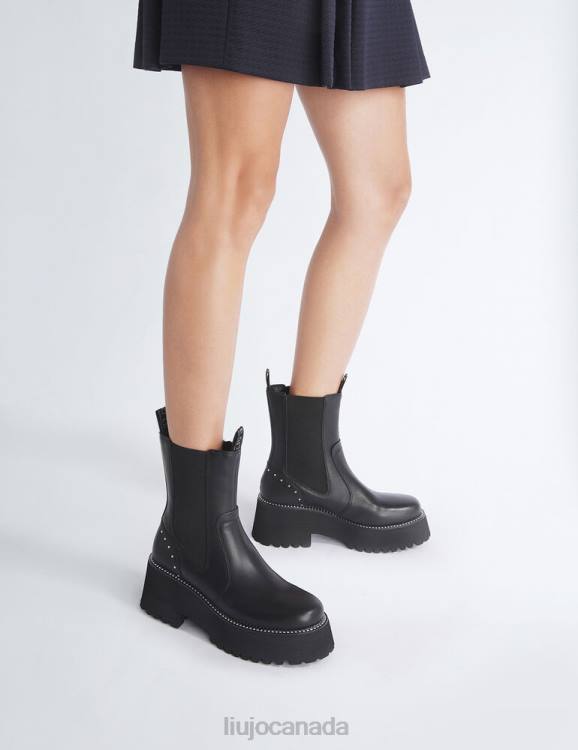 Shoes Liu Jo Leather Beatles Ankle Boots With Studs Women F6061844