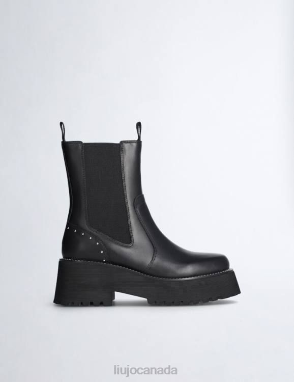 Shoes Liu Jo Leather Beatles Ankle Boots With Studs Women F6061844