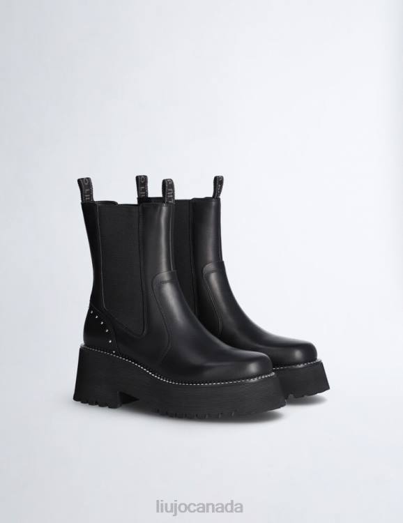 Shoes Liu Jo Leather Beatles Ankle Boots With Studs Women F6061844