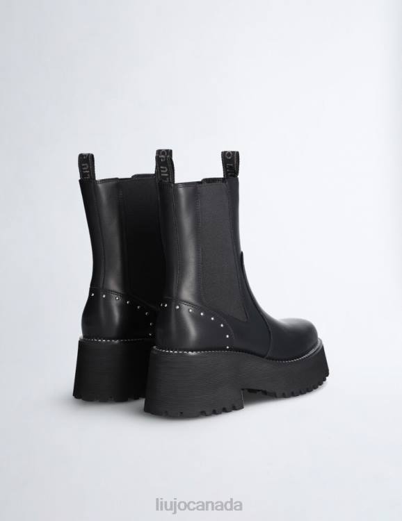 Shoes Liu Jo Leather Beatles Ankle Boots With Studs Women F6061844