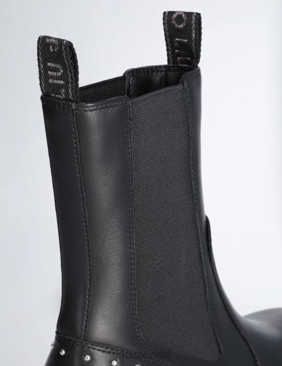 Shoes Liu Jo Leather Beatles Ankle Boots With Studs Women F6061844