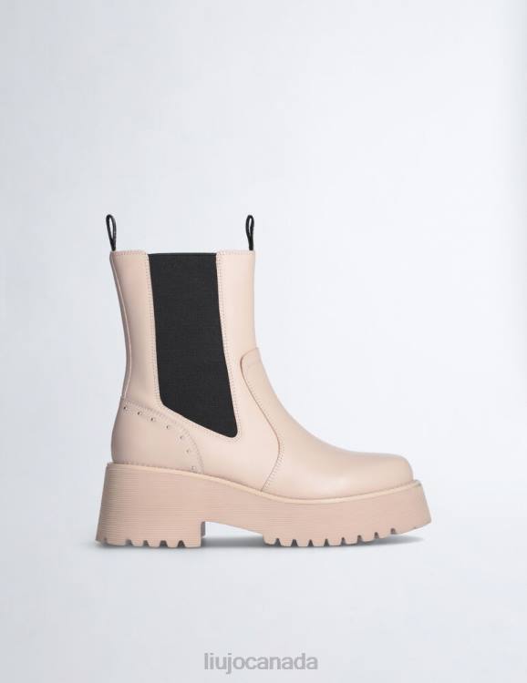 Shoes Liu Jo Leather Beatles Ankle Boots With Studs Women F6061921