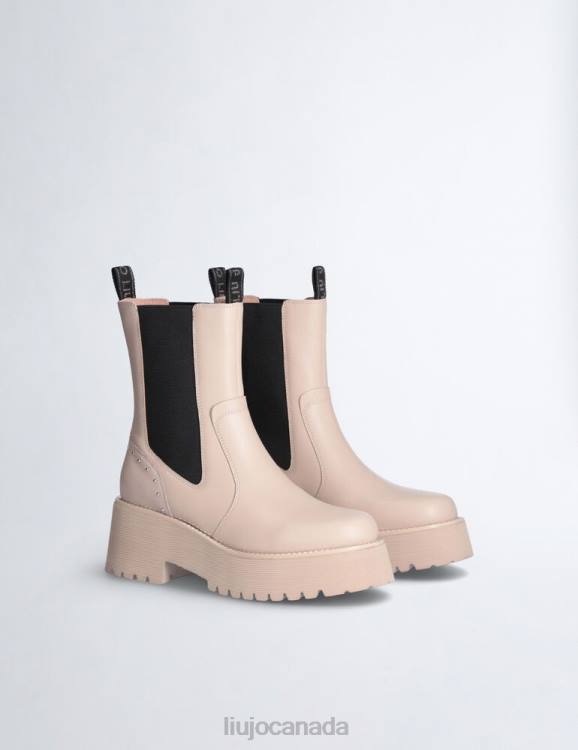 Shoes Liu Jo Leather Beatles Ankle Boots With Studs Women F6061921