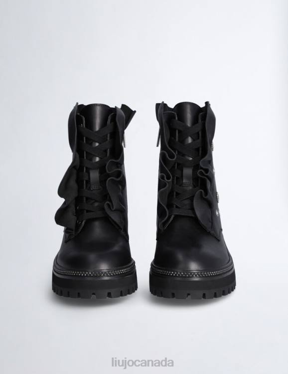Shoes Liu Jo Leather Combat Boots With Maxi Ruching Women F6061737