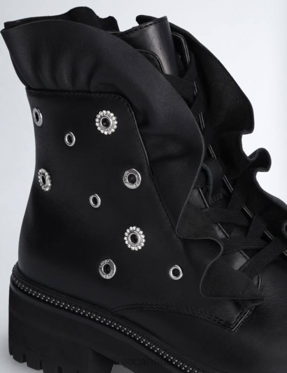 Shoes Liu Jo Leather Combat Boots With Maxi Ruching Women F6061737