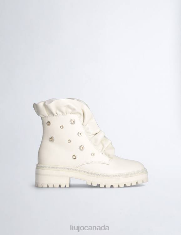 Shoes Liu Jo Leather Combat Boots With Maxi Ruching Women F6061786