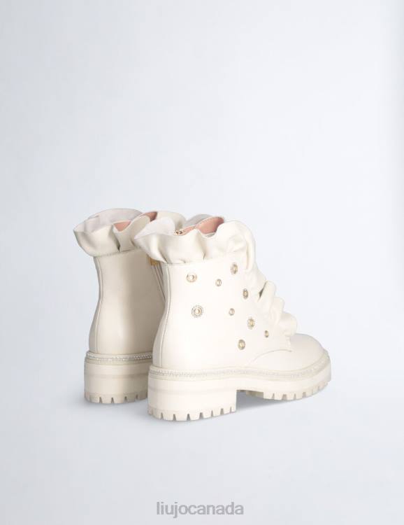 Shoes Liu Jo Leather Combat Boots With Maxi Ruching Women F6061786