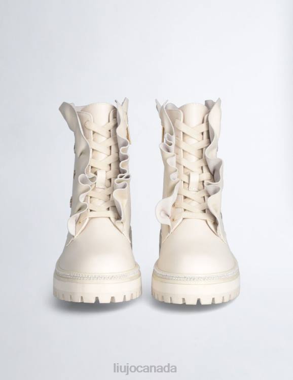 Shoes Liu Jo Leather Combat Boots With Maxi Ruching Women F6061786