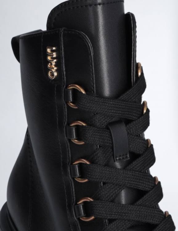 Shoes Liu Jo Leather Combat Boots With Wide Heel Women F6061937