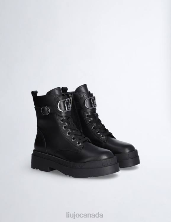 Shoes Liu Jo Leather Platform Combat Boots Women F6061717