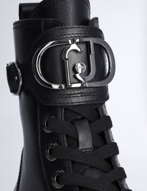Shoes Liu Jo Leather Platform Combat Boots Women F6061717