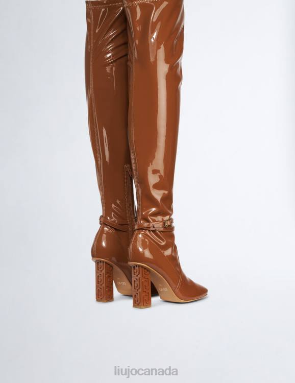 Shoes Liu Jo Patent Leather High Thigh-High Boots Women F6061982