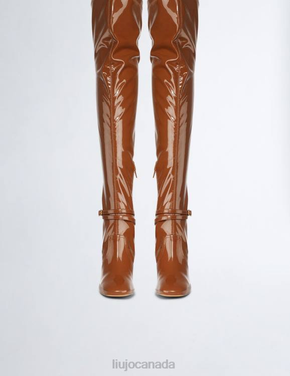 Shoes Liu Jo Patent Leather High Thigh-High Boots Women F6061982