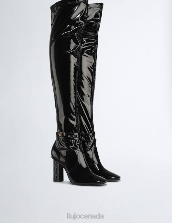 Shoes Liu Jo Patent Leather High Thigh-High Boots Women F6061990