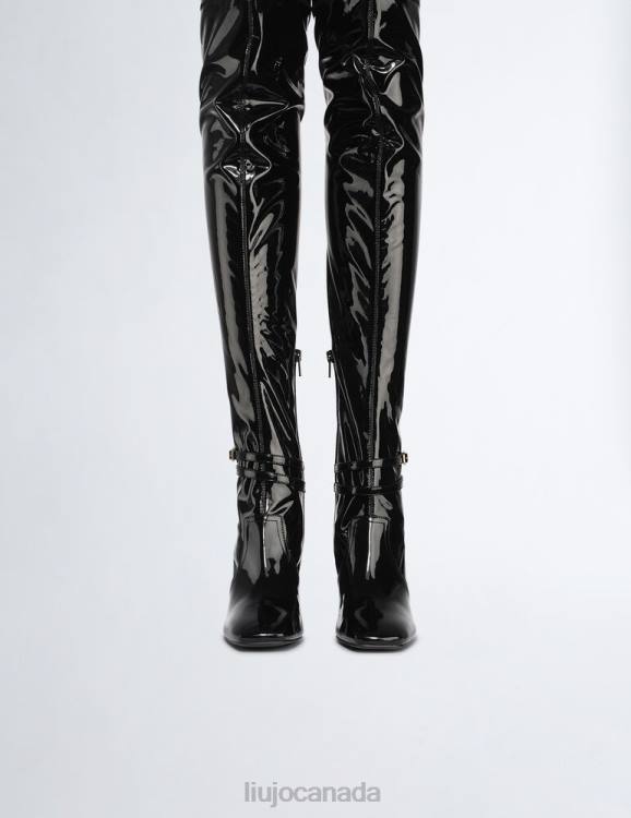 Shoes Liu Jo Patent Leather High Thigh-High Boots Women F6061990