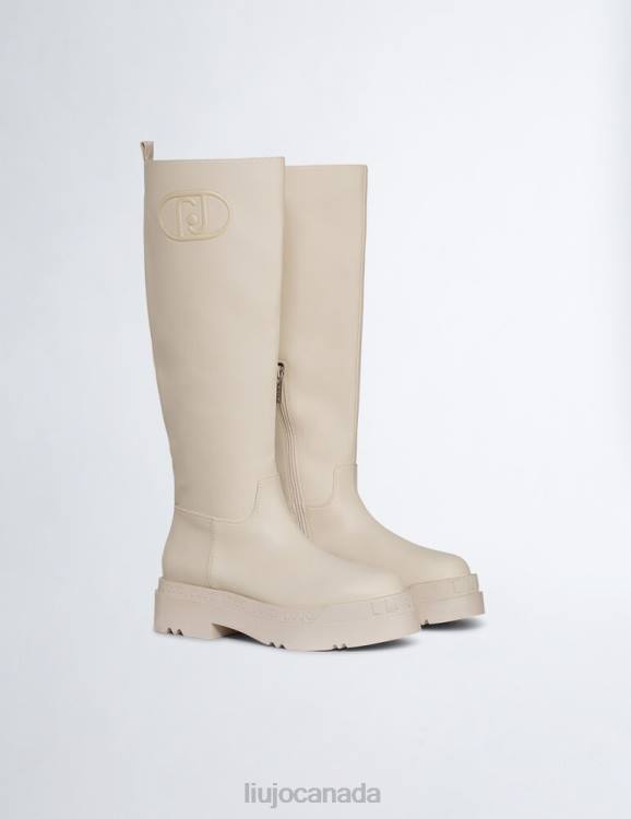 Shoes Liu Jo White Platform Boots With Logo Women F6061775