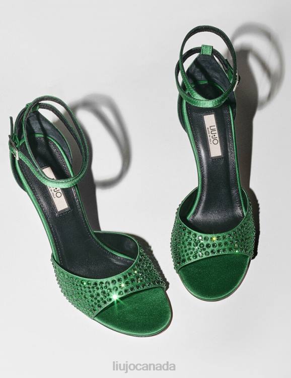 Shoes Liu Jo Heeled Sandals With All-Over Rhinestones Women F606778
