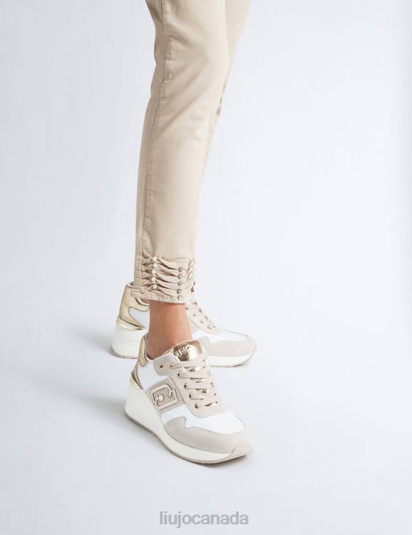 Shoes Liu Jo Beige Sneakers With Wedge Heel Women F6061873