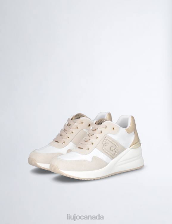 Shoes Liu Jo Beige Sneakers With Wedge Heel Women F6061873