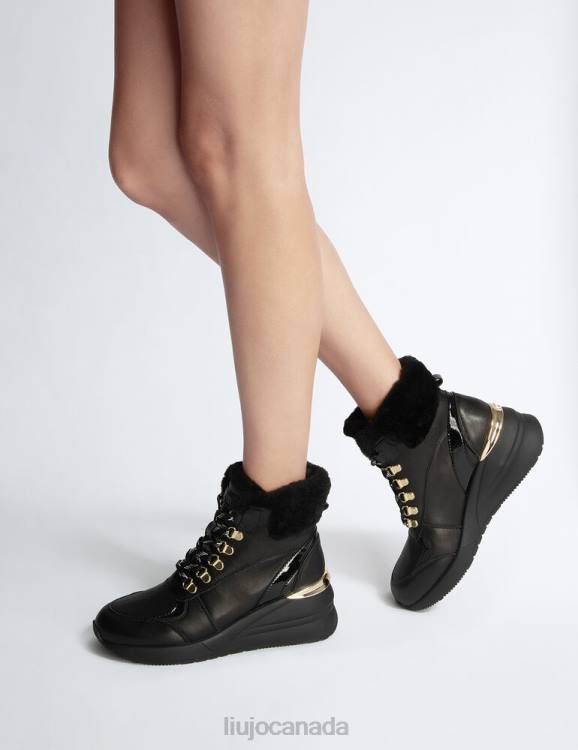 Shoes Liu Jo Black Boot Sneakers With Warm Detail Women F6061768