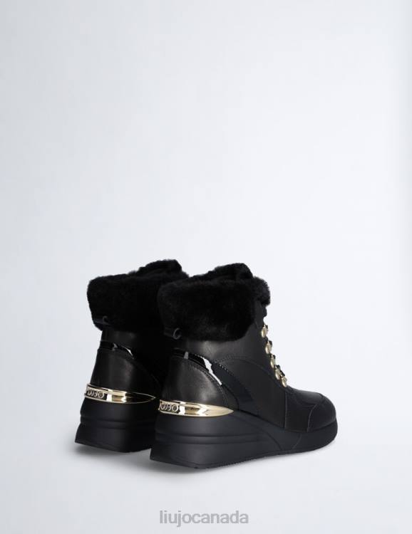 Shoes Liu Jo Black Boot Sneakers With Warm Detail Women F6061768