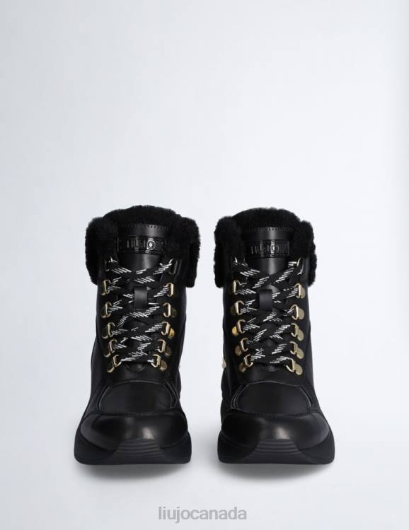 Shoes Liu Jo Black Boot Sneakers With Warm Detail Women F6061768