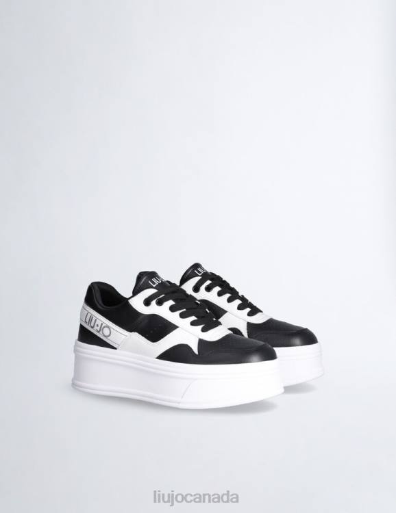 Shoes Liu Jo Black Leather Platform Sneakers Women F6061780