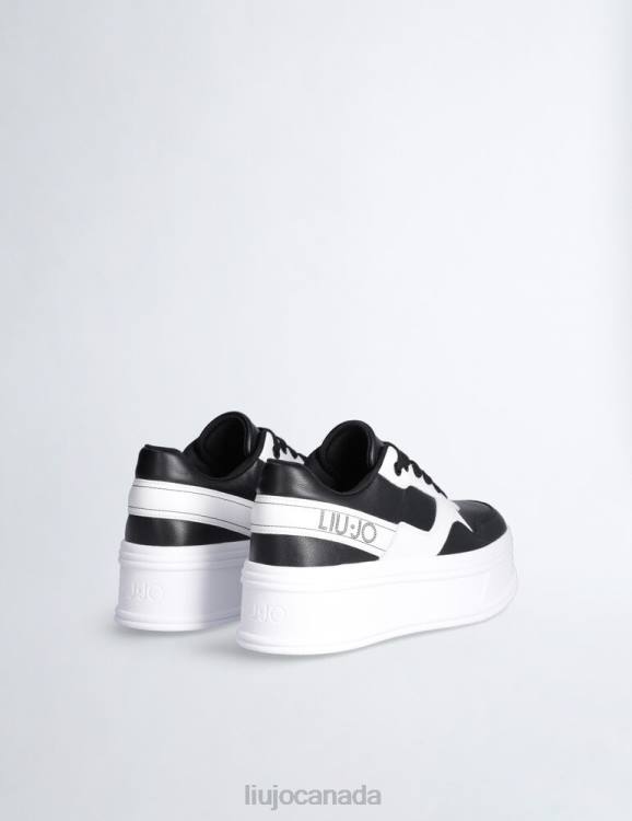 Shoes Liu Jo Black Leather Platform Sneakers Women F6061780
