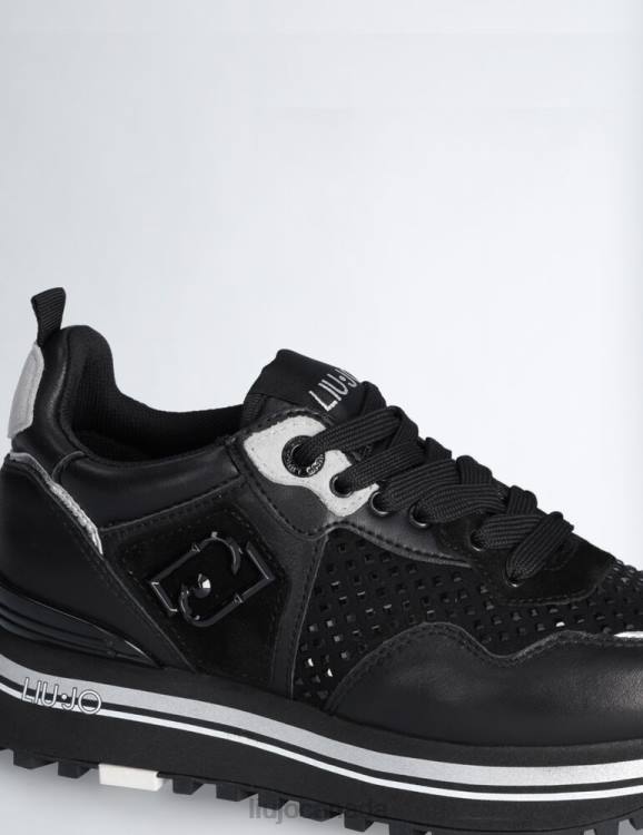 Shoes Liu Jo Black Platform Sneakers With Gemstones Women F6061718