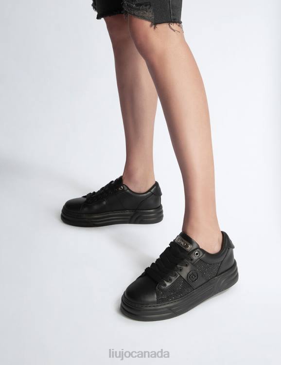 Shoes Liu Jo Black Platform Sneakers With Gemstones Women F6061784
