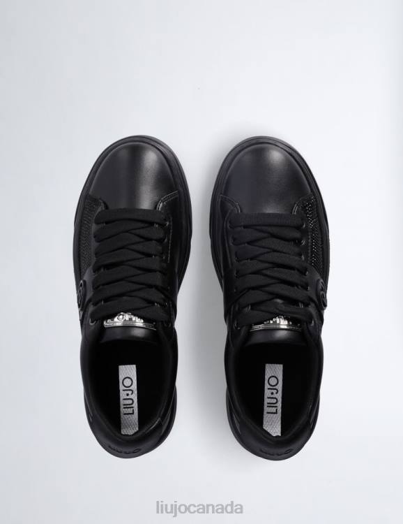 Shoes Liu Jo Black Platform Sneakers With Gemstones Women F6061784